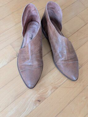 Free People Royale Flat - Brown Leather - Size 6